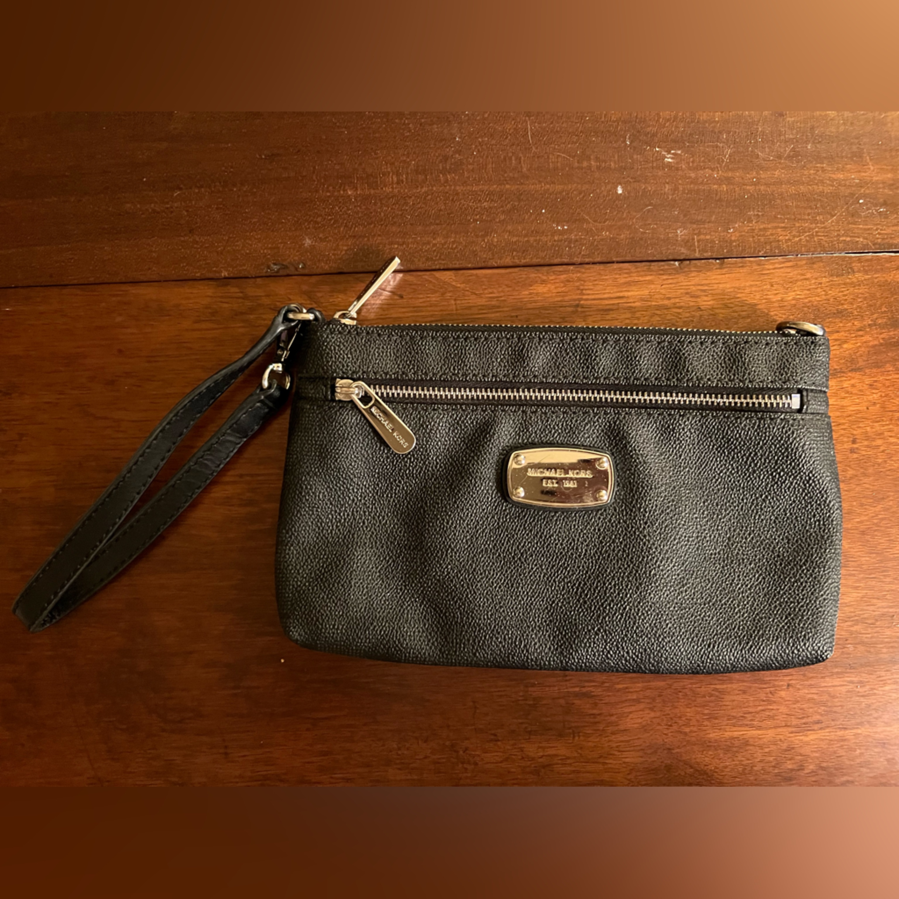 Michael Kors Black Monogram Wristlet
